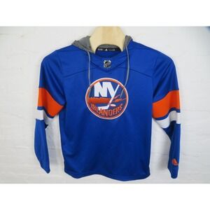 New York Islanders Hoodie Mens Medium Adidas Blue NHL Hockey Pullover Fleece